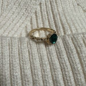 Green solitaire Ring